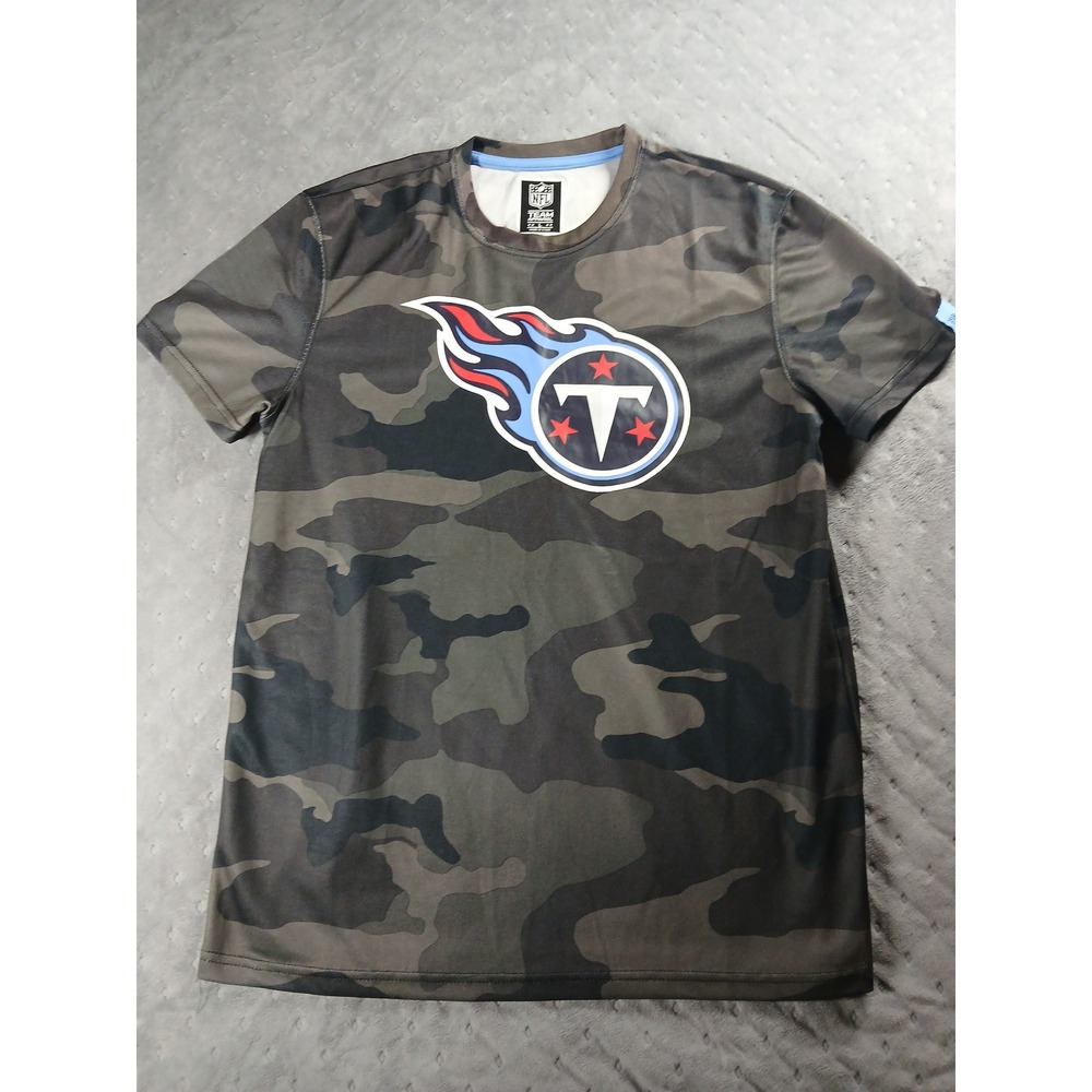 NFL Tennessee Titans Camo Performance Shirt Mens Large Green Brown Camouflage L
